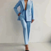 Blazer und Hose für Damen - Robyn in Hellblau