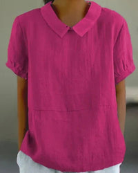 Ingrid | Klassische Kragenbluse in Dunkelrosa
