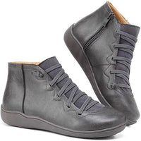 Afra - Zeitlose Schnürboots in Grau