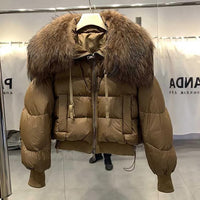 Dicke Damen-Pufferjacke für den Winter - Joyce in Braun