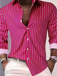 Earl | Herren Business Hemd | Stehkragen in Rosenrot