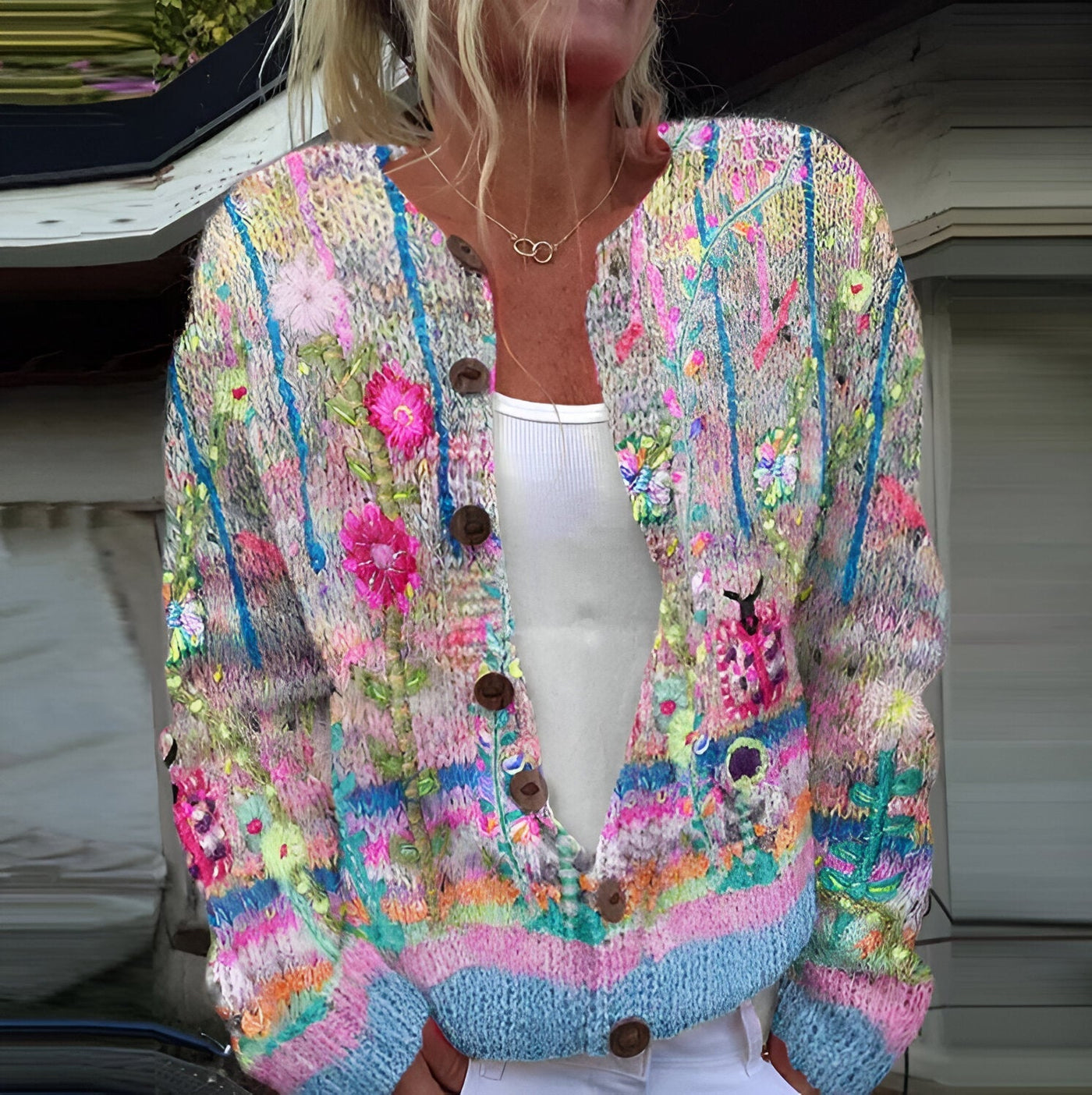 Magnolia® | Eleganter Cardigan mit Blumendruck