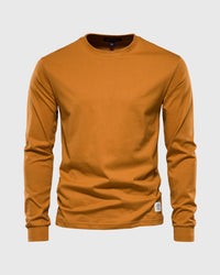 Eric | Herren Casual Slim Fit Langarm T-Shirt in Braun