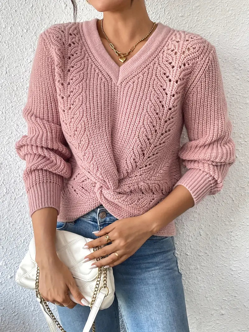 V-AUSSCHNITT VERDREHTER PULLOVER | MODERNER, ELEGANTER STIL