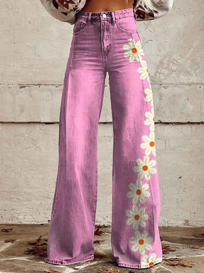 Raven® | Rosa Hose mit Blumendruck