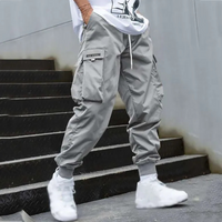 Herren Schwarze Cargo Hose in Grau