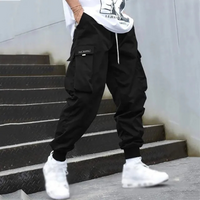Herren Schwarze Cargo Hose in Schwarz