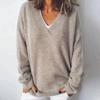 Elisabeth | Damen V-Ausschnitt Pullover in Grau