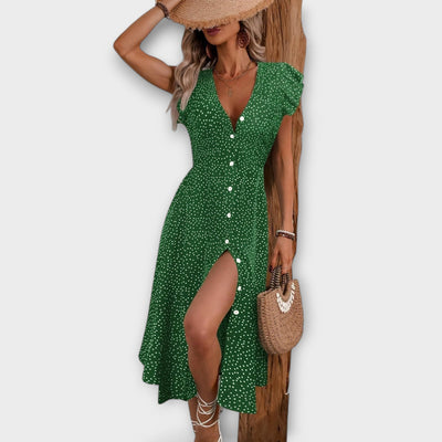 Schickes Polka-Dot-Midi-Kleid