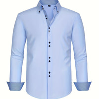 ALBERTO | ELEGANTE LEICHTE HEMD MIT KONTRASTDETAILS in Hellblau