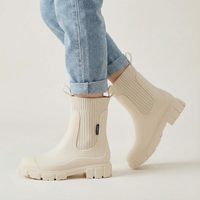 Charlotte | Damen Robuste Profilsohle Chelsea-Stiefel in Beige