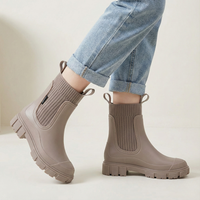 Charlotte | Damen Robuste Profilsohle Chelsea-Stiefel in Khaki