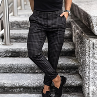 Rory | Herren Chino Hose | Kariert in Schwarz