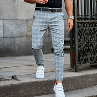Rory | Herren Chino Hose | Kariert in Graublau