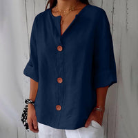 Clara | Legere fließende Bluse in Blau
