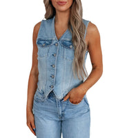 Clara | Moderne Jeansweste mit Knopfleiste in Standard