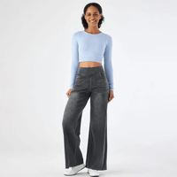 Mariel | Weite Jeanshose in Grau