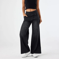 Mariel | Weite Jeanshose in Schwarz