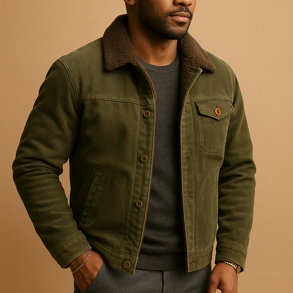Corduroy Herrenjacke mit modernem Schnitt für Herren | Daan