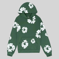 Cornelia | Damen Lässiger Blumenprint Hoodie in Grün
