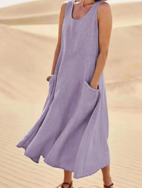 Tosca | Damen Schürzenkleid mit Taschen in Lila
