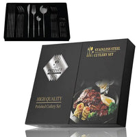 24-teiliges RVS Besteckset – Aurinox in Schwarz 24-teilig mit Geschenkbox