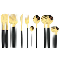 24-teiliges RVS Besteckset – Aurinox in Schwarzes Gold