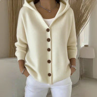 Felicia | Trendige Strickjacke mit Kapuze in Beige