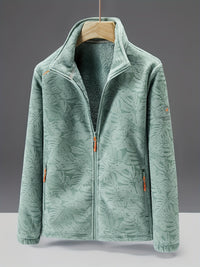 Damen-Fleecejacke mit durchgehendem Reißverschluss | Outdoor-Jacke mit Rollkragen in Grün