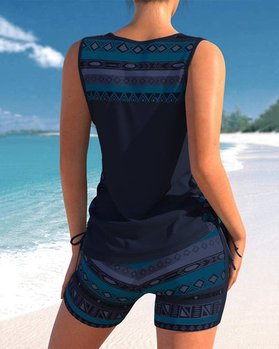 Helena - Tankini mit geometrischem Muster und V-Ausschnitt
