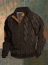 Basil™ – 3D-Print Pullover mit Muster in Braun