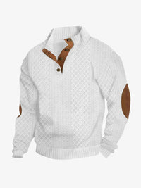 Moritz | Herren Casual Zopfmuster Regular Fit Pullover in Weiß