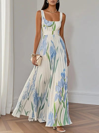 Liviana | Plissiertes Maxi-Kleid in Hellblau