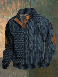Basil™ – 3D-Print Pullover mit Muster in Blau