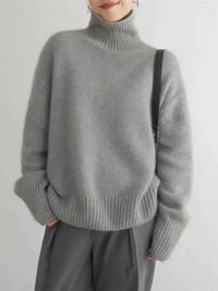Nicole | Damen Eleganter Strick Rollkragenpullover in Grau