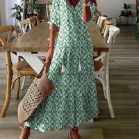 Dalia | Fließendes Boho Maxikleid in Grün