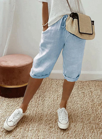 Ezra | Damen 3/4 Hose | Weiße in Blau