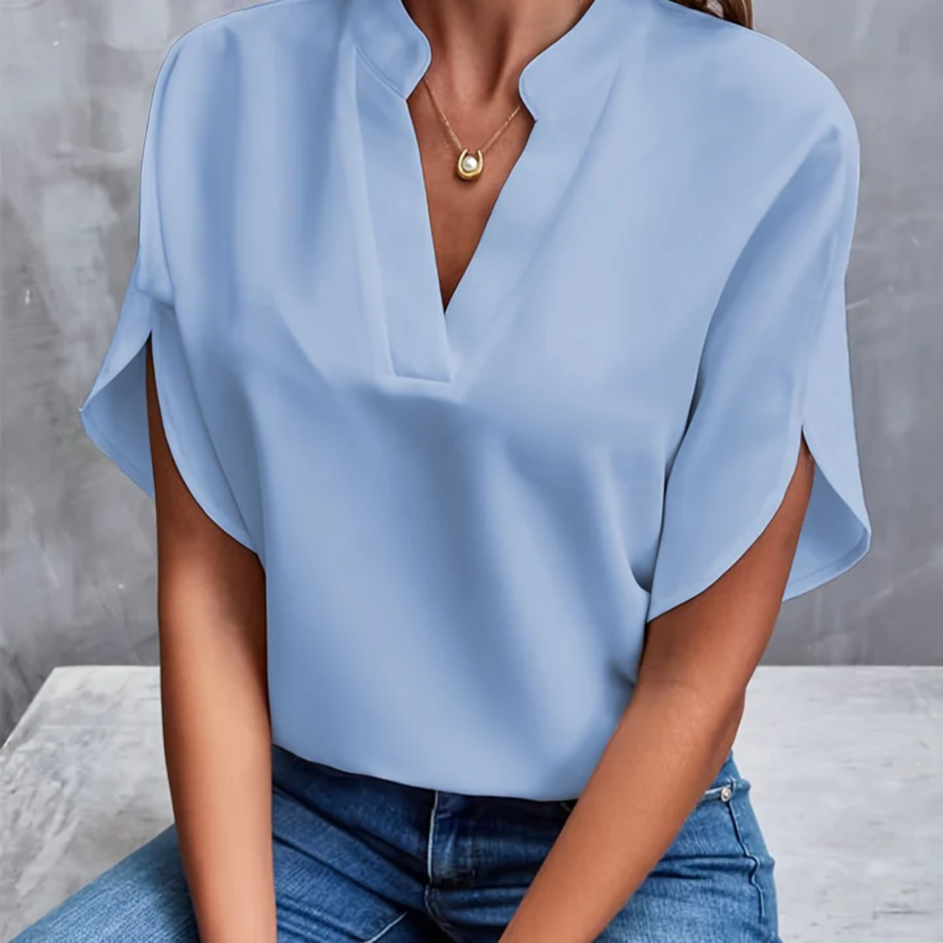 Sandra | Damen Kurzarm Bluse | Elegant