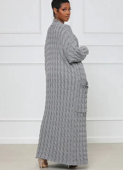 Elvira | Damen Lange Strickjacke | Cardigan