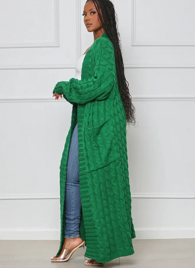 Elvira | Damen Lange Strickjacke | Cardigan