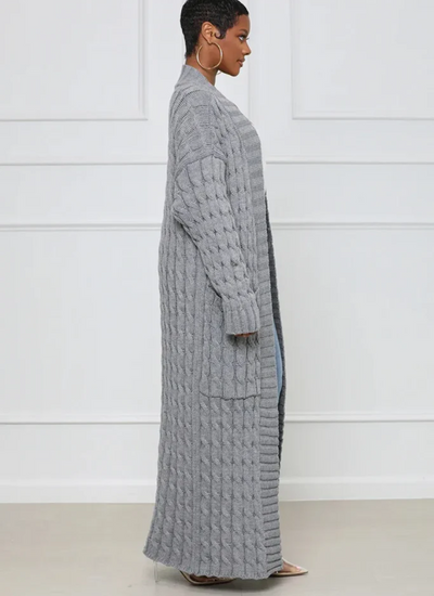 Elvira | Damen Lange Strickjacke | Cardigan