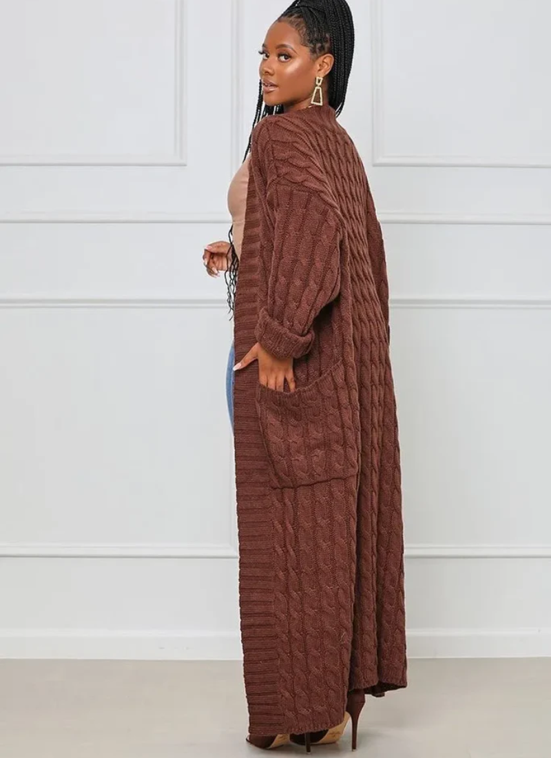 Elvira | Damen Lange Strickjacke | Cardigan