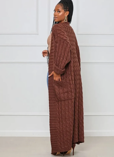 Elvira | Damen Lange Strickjacke | Cardigan