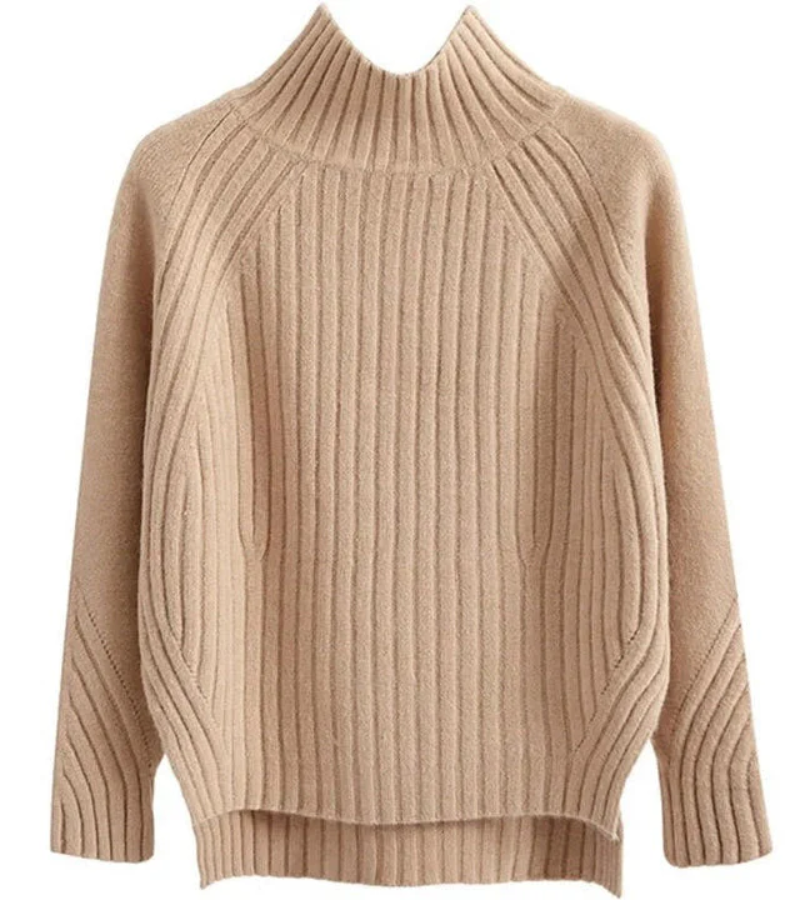 Marga | Damen Ausgefallene Rollkragenpullover | Beige