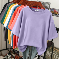 Vina | Damen Basic T-Shirt | Oversized in Taro lila