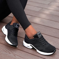 Francheska | Damen Weiß Sportschuhe | Bequem in Schwarz