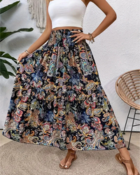 Lynn | Damen Lange Rock | Sommer in Mehrfarbig