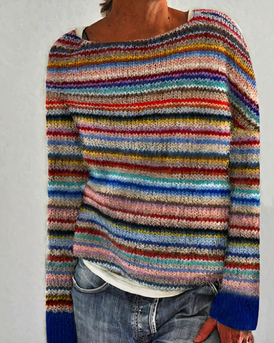 Damen bunter gemütlicher pullover | Strick