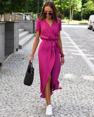 Tabea | Damen Elegante Wickelkleid | Abendkleid