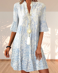 Senta | Damen Elegant Midikleid | Sommer in Blau